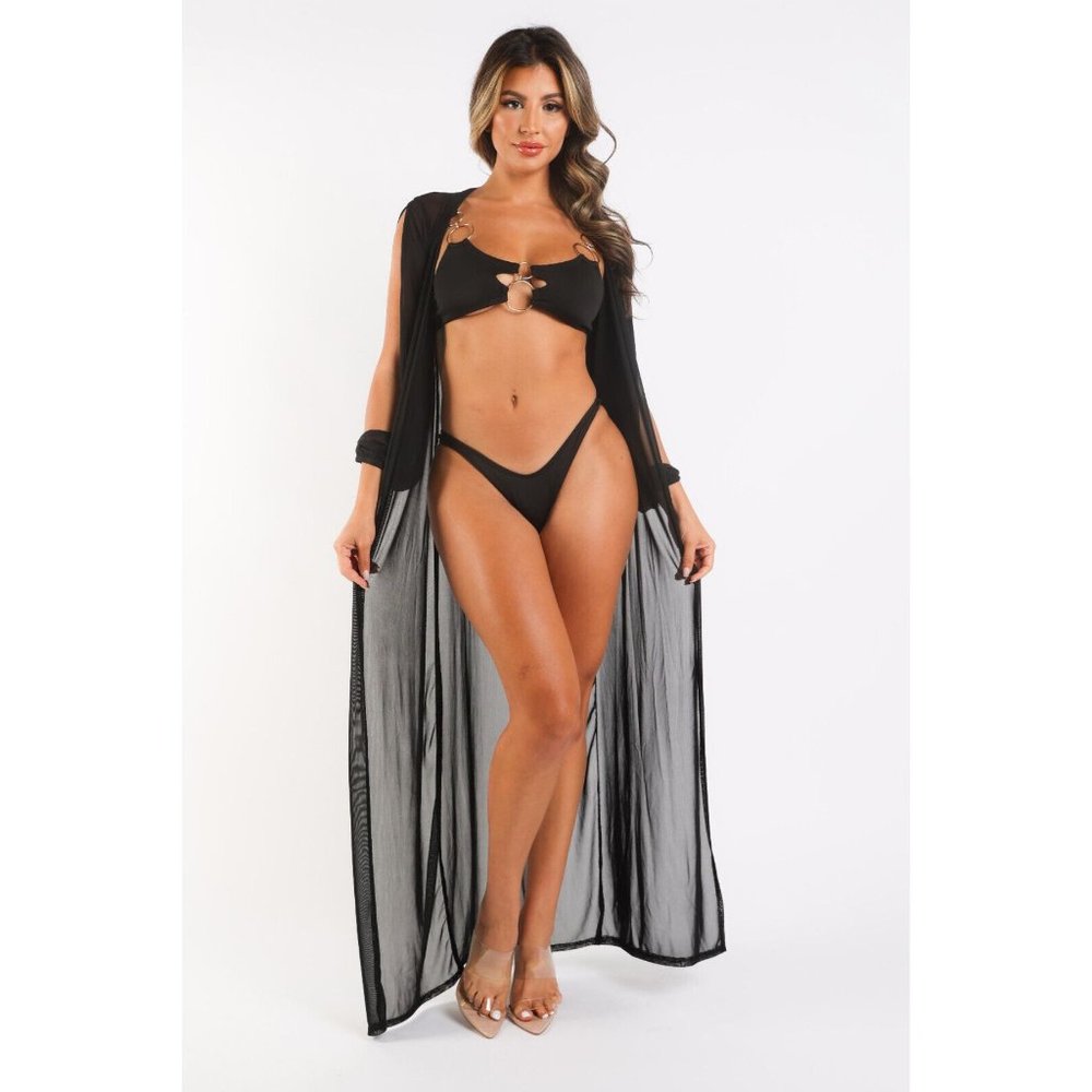 Women's Sexy O-Ring Trimmed Resort Bikini Set - cover up not included